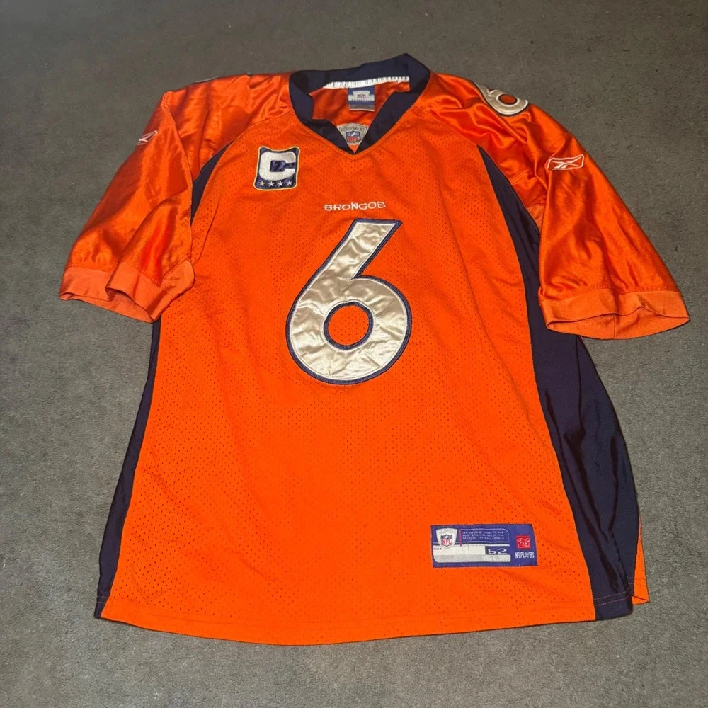 Reebok Jay Cutler Denver Broncos Authentic NFL Jersey Orange Blue Mens 52 L/XL